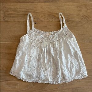 LoveShackFancy White Eyelet Lace Tank Top
